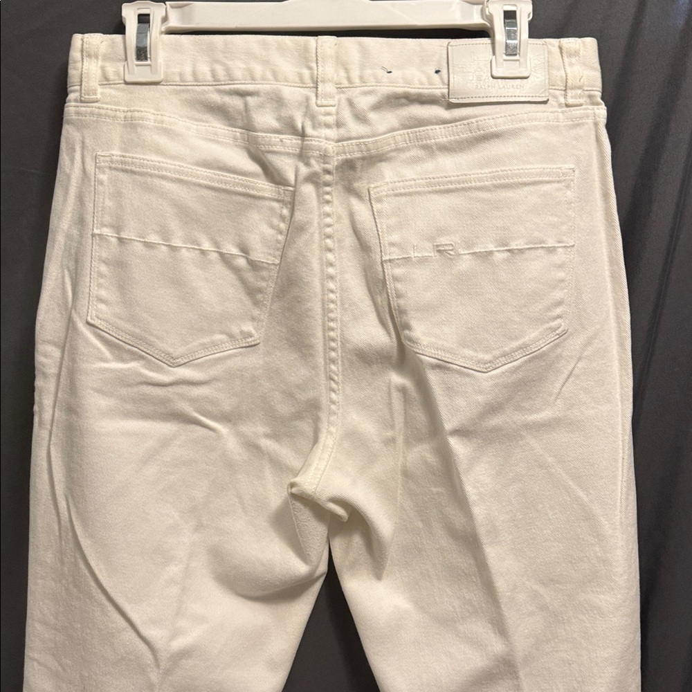 Ralph Lauren White Denim Jeans with Branded Button - Picture 4 of 6